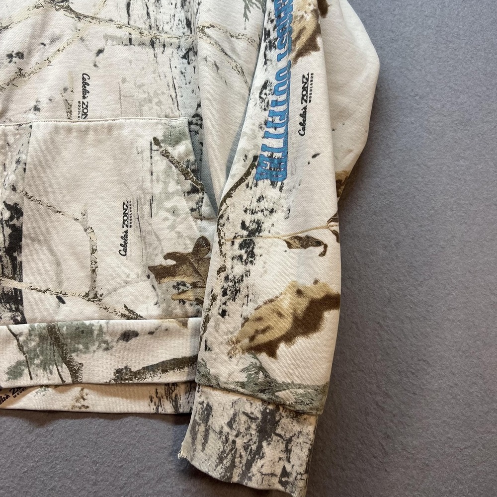 Cabela's ZONZ Hoodie Womens XL Beige Camo Fleece Pullover Hunting Sweatshirt - Picture 4 of 10